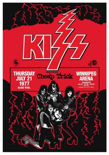 Posters - Poster Kiss - Winnipeg Arena, Verzamelen, Verzenden, Zo goed als nieuw