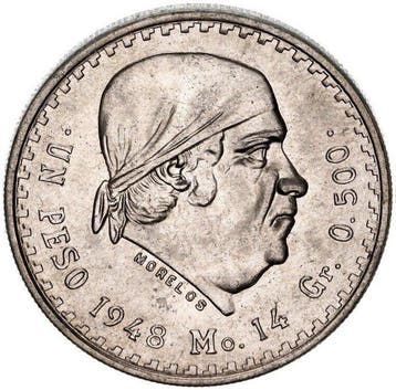 Mexico. 1 Peso 1948 - NGC MS61