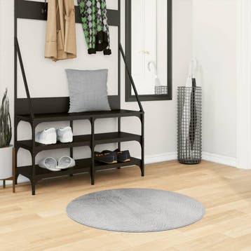 vidaXL Vloerkleed IZA laagpolig Scandinavisch Ø 80 cm grijs, Verzenden, Nieuw, Grijs