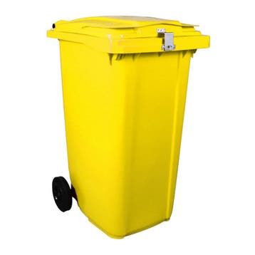 Afvalcontainer 240 liter Geel met Hangslotvoorziening, Verzenden, Nieuw