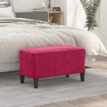 vidaXL Bankje 70x35x41 cm fluweel wijnrood, Verzenden, Nieuw, Stof