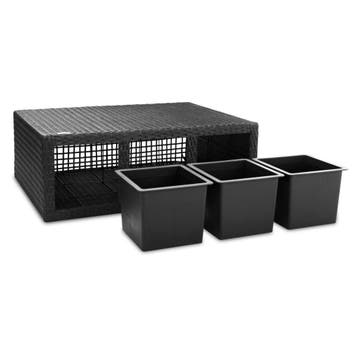 Polyrattan Bloempot Zwart 83x30,5x60cm (Plantenbakken), Verzenden, Nieuw