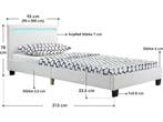 Juskys Verona - Gestoffeerd Bed - 90 x 200 cm - LED, Verzenden, Nieuw