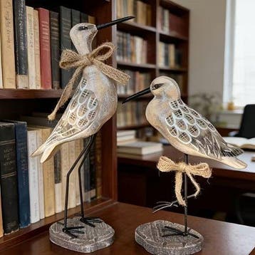 sculptuur, Set of 2 Vintage Seagull Figurines – Coastal