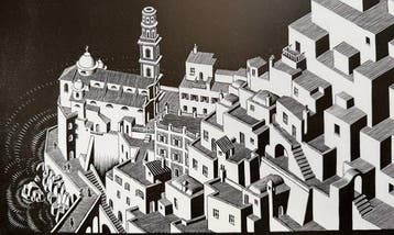 M.C. Escher - “Metamorphosis I, 1937”. Gedateerd en