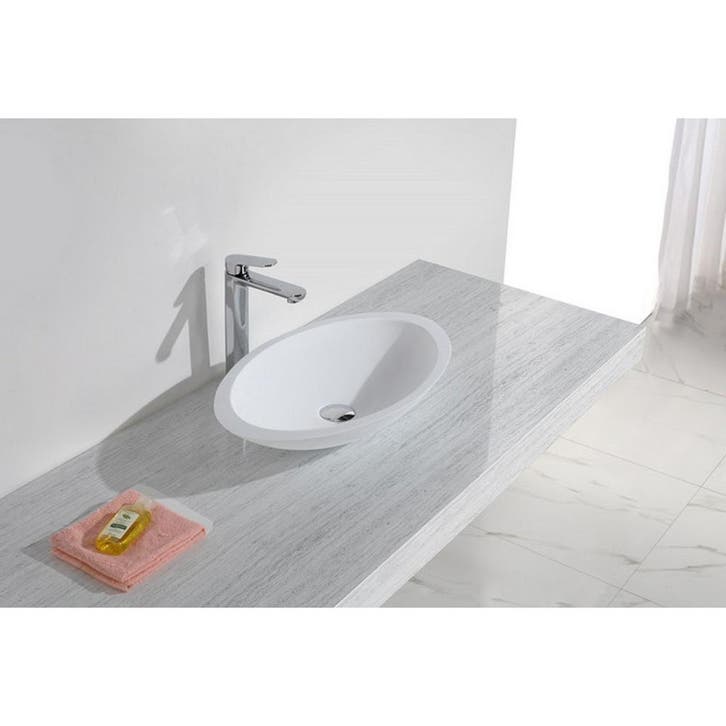 Wiesbaden Kim Waskom Ovaal - 59x35x11cm - Solid Surface -, Doe-het-zelf en Verbouw, Sanitair, Nieuw, Ophalen of Verzenden