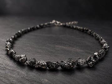 Zwarte ruwe diamant - Armband - Zuid-Afrika 925 zilver