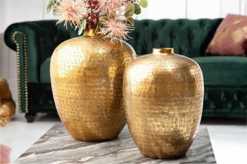 Elegante vazen set van 2 ORIENTAL 33cm goud met de hand, Ophalen of Verzenden, Nieuw