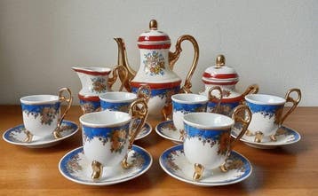 Koffie- en theeservies (15) - Keramiek - Rococo, Antiek en Kunst