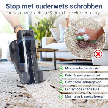 2dekans | Draadloze Vlekkenreiniger 8000 Pa – Tapijt & Bank, Ophalen of Verzenden, Zo goed als nieuw