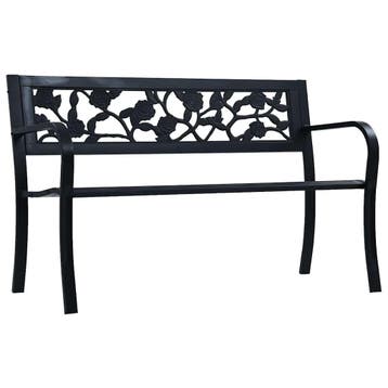 vidaXL Tuinbank 125 cm staal zwart, Tuin en Terras, Verzenden, Nieuw, Metaal