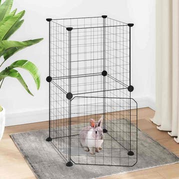 vidaXL Huisdierenkooi met deur 8 panelen 35x35x70 cm staal, Verzenden, Nieuw