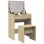 vidaXL Kaptafel met krukje 60x40x113,5 cm sonoma, Verzenden, Nieuw