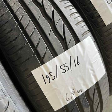 2 x Bridgestone Turanza ER300 195-55-16 Zomerbanden 6,5mm, Gebruikt, 16 inch, Ophalen of Verzenden, Band(en)