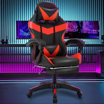 Nieuwe Gamingstoel met Voetsteun – Ergonomisch Design Rood, Huis en Inrichting, Bureaustoelen, Verzenden, Nieuw, Ergonomisch, Bureaustoel