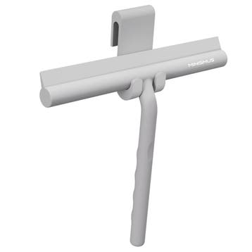 Douchewisser 21 cm met deurhaak, siliconen blad grijs, Nieuw