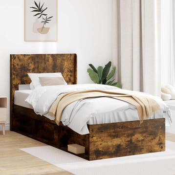 vidaXL Hoofdbord Gerookt eiken PB, Verzenden, Nieuw, Bruin, Hout