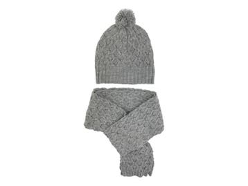 Winterset 2-delig - ZigZag Gebreid - Grijs, Verzenden, Nieuw