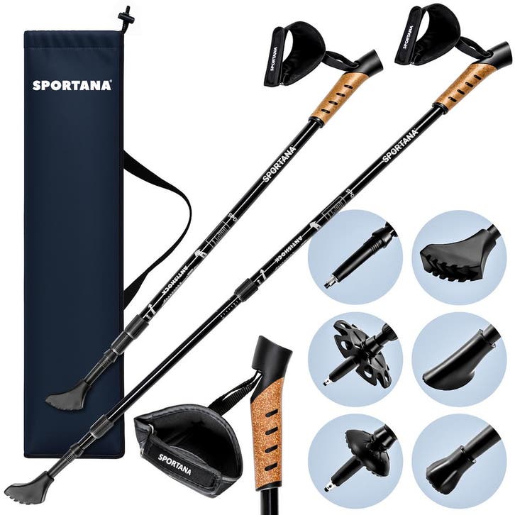 Nordic Walking StokkenTelescopische 1 paar Grijs (Recreatie), Caravans en Kamperen, Kampeeraccessoires, Nieuw, Verzenden