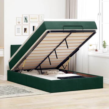 vidaXL Bed poef met matras en LEDs 120x190 cm fluweel, Verzenden, Nieuw, 190 cm of minder, Twijfelaar