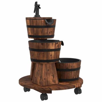 Waterfontein hout 80cm | Retourdeal 54% Korting, Tuin en Terras, Waterpartijen en Fonteinen, Ophalen of Verzenden, Gebruikt, Overige materialen