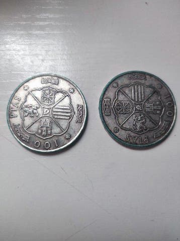 Spanje. Francisco Franco. 100 Pesetas 1966 (Lote de 2