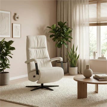 Leren elektrisch relaxfauteuil Core, Huis en Inrichting, Fauteuils, Bohemian, Industrieel, Modern, Scandinavisch, Nieuw, Ophalen of Verzenden