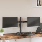vidaXL Monitorstandaard dubbel VESA 75/100 mm staal zwart, Verzenden, Nieuw
