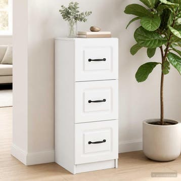 vidaXL Ladenkast Wit 33 x 34,5 x 87 cm Bewerkt hout, Verzenden, Nieuw