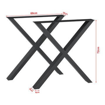 Stalen onderstel Greith set van 2 tafelpoot 72x69 cm zwart [, Verzenden, Nieuw