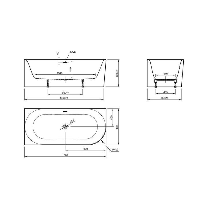 Ligbad Xenz Fay Hoekbad Links 180x80 cm Mat Wit, Doe-het-zelf en Verbouw, Sanitair, Ophalen of Verzenden