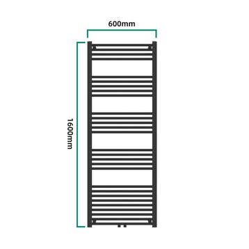 [neu.haus] Handdoekradiator Voss 160x60x3 cm zwart, Verzenden, Nieuw