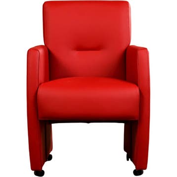 Leren eetkamerstoel Pleasure - Toledo Ducati (rood) - Met, Eigentijds, Modern, Nieuw, Leer, Ophalen of Verzenden