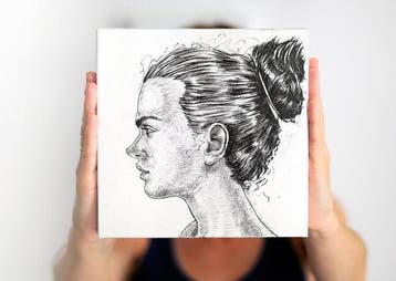 Dario Moschetta - Female figure ink drawing original