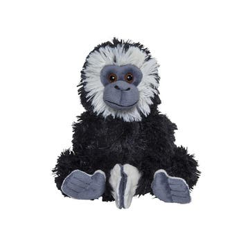 Gibbon aapje knuffel - pluche - zwart - 17 cm - ophangbaar, Verzenden, Nieuw