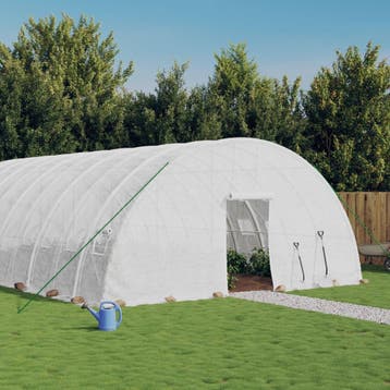 vidaXL Tuinkas met stalen frame 108 m² 18x6x2,85 m wit, Verzenden, Nieuw