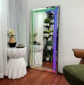 Volledige Lengte Spiegel 120×60 cm met Diamantdesign en RGB, Huis en Inrichting, Kasten | Overige, Verzenden, Nieuw