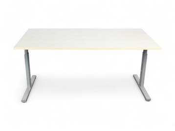 Recht T-poot bureau, 160x80cm, ahorn-aluminium, Huis en Inrichting, Ophalen of Verzenden, Gebruikt
