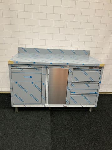 RVS werktafel 140 cm, Ophalen of Verzenden, Nieuw in verpakking, RVS Meubilair