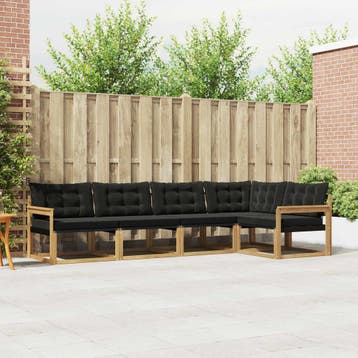 vidaXL Buiten bankenset 5 st Wit en zwart, Verzenden, Nieuw