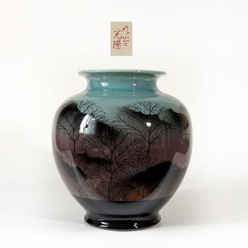 Vaas - Porselein - Japan - Vaas met landschapsmotief (Zonder, Antiek en Kunst