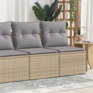 vidaXL 2-delige Loungeset met kussens poly rattan acacia, Verzenden, Nieuw, Loungeset