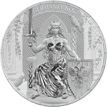 Germania 2026 1 oz Zilveren BU (.9999), Verzenden, Zilver