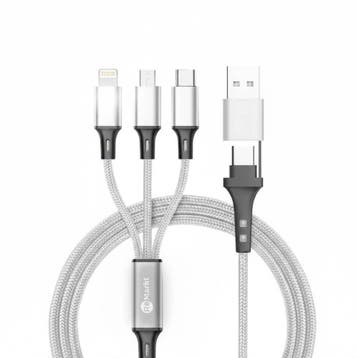 Universal Charger Cable — USB-C / Micro USB / Lightning., Verzenden, Refurbished