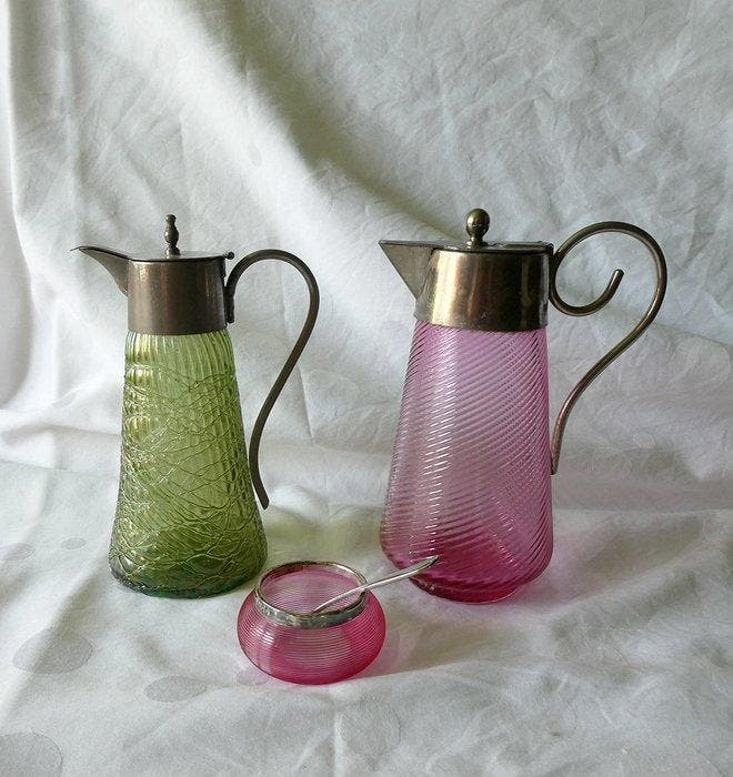 Art Nouveau Bak (3) - Tin, .950 zilver - 1900-1910 -, Antiek en Kunst, Kunst | Designobjecten