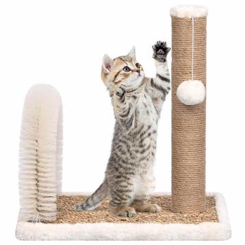 vidaXL Kattenkrabpaal met borstelboog en krabpaal, Verzenden, Nieuw