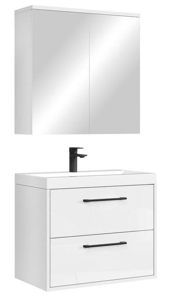 Badkamermeubel Set Florence 01 60 cm – Hoogglans Wit, Verzenden, Nieuw, Wastafelkast