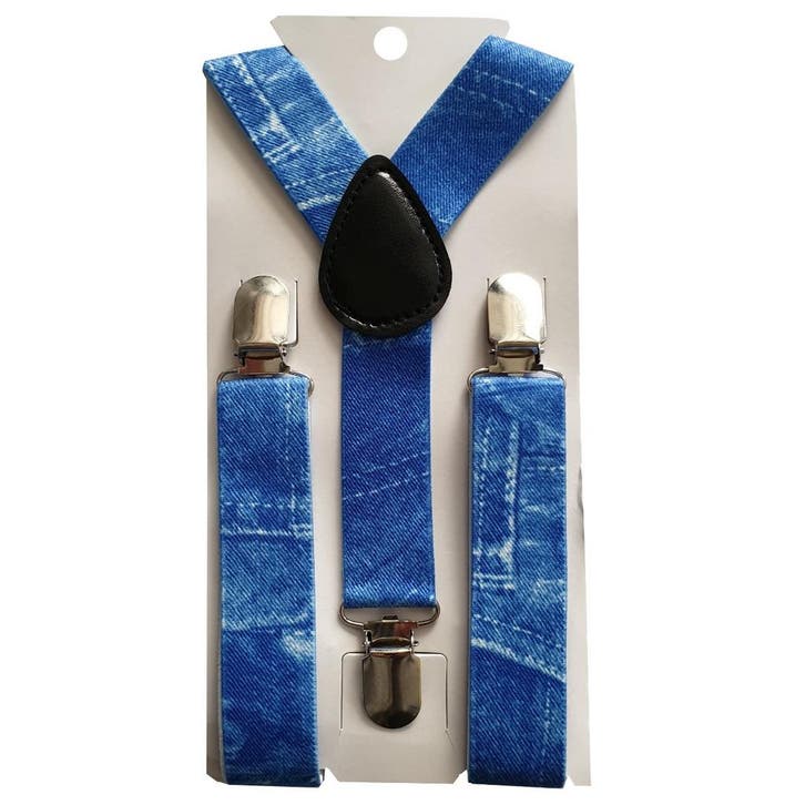 Fako Fashion - Kinder Bretels - Print - Jeans - 65cm - Blauw, Kinderen en Baby's, Kinderkleding | Overige, Verzenden