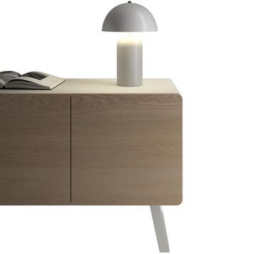 Kleine retro-tafellamp Altea, paddenstoeldesign, 40W - wit, Verzenden, Nieuw