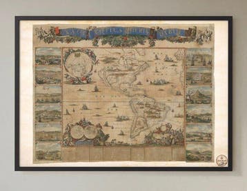 OLD MAPS - America, c. 1677–1682 Exacta Totius Americae, Boeken, Nieuw